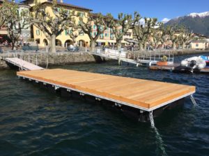 Bootsvermietung Ascona - Konstruktion eines massgeschneiderten Schwimmstegs